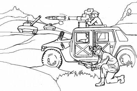 Раскраска: военные