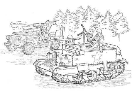 Раскраска военные машины