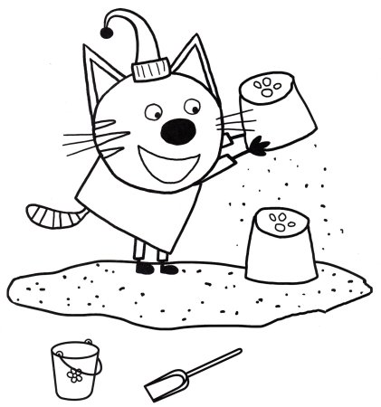 Раскраска три кота компот