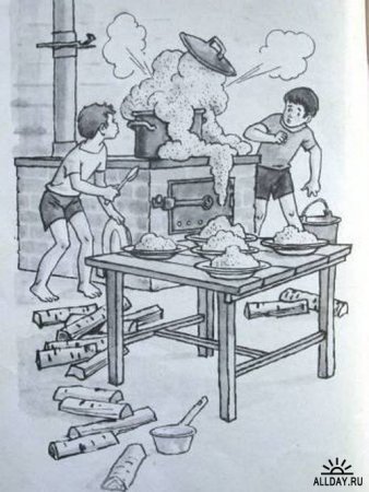 Николай Носов Мишкина каша раскраска