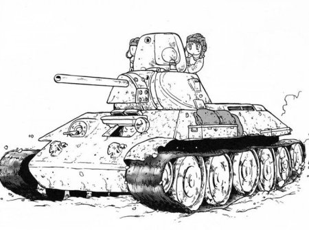 Танк т-34 рисунок