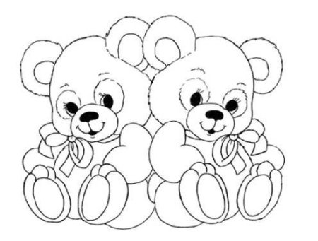 Картинки раскраски два жадных медвежонка (54 фото)