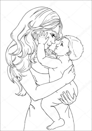 Раскраска мамы и малыши