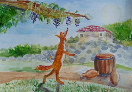 Лиса и виноград басня Крылова