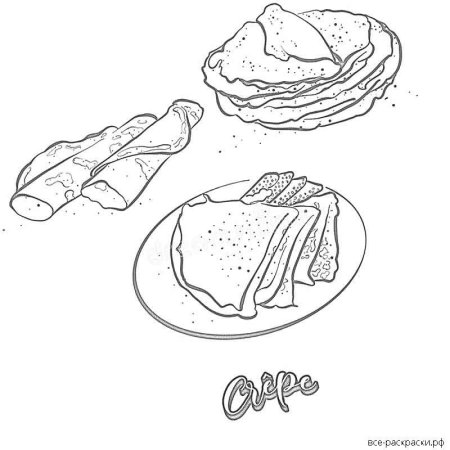Блины рисунок для срисовки