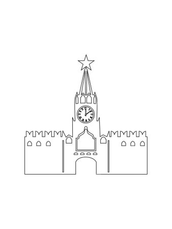 Спасская башня Кремля рисование