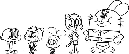 Разукрашка удивительный мир Гамбола