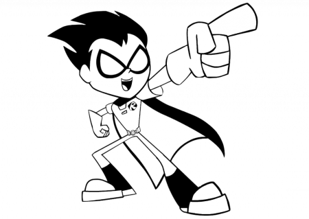 Раскраска юные Титаны Робин