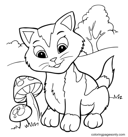 Кошки. Раскраска