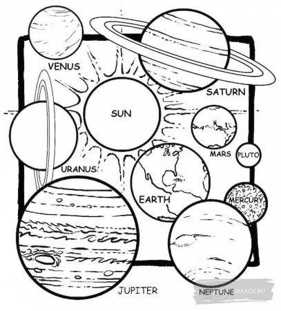Картинки раскраски солнечная система (53 фото)