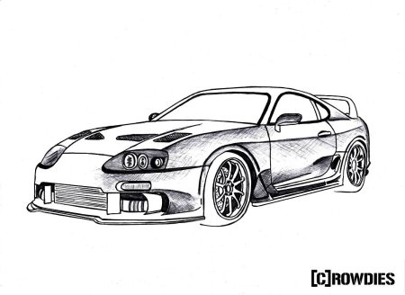 Toyota Supra a80 карандашом