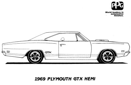 Dodge Charger 1969 чертежи