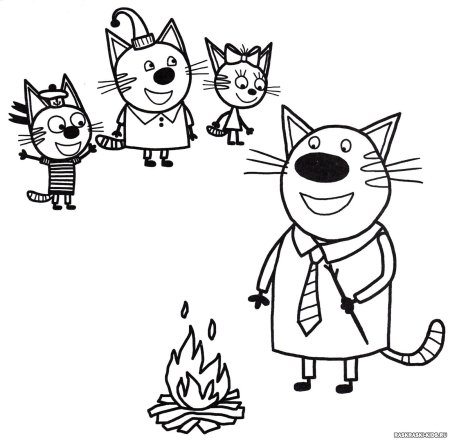 3 Кота раскраска Миу Миу