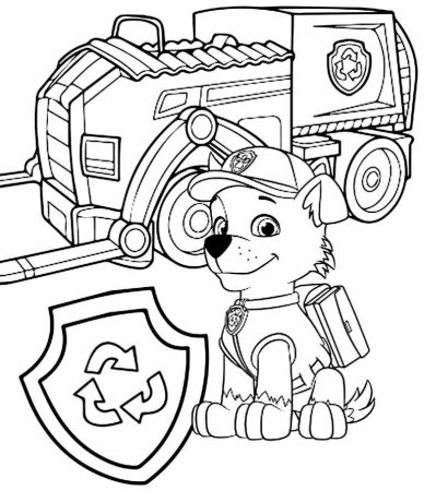 Раскраски для детей Щенячий патруль Рокки