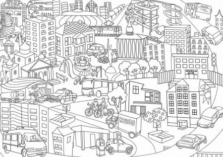 Раскраска город для детей