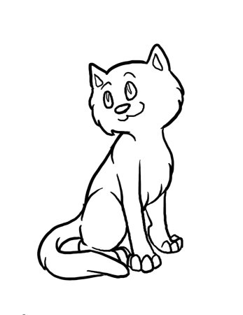 Кот раскраска для детей