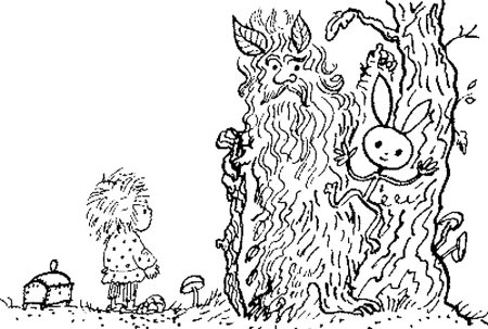 Раскраска к сказке Домовенок Кузька