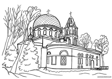 Православный храм раскраска