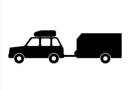 Автомобиль с прицепом вектор