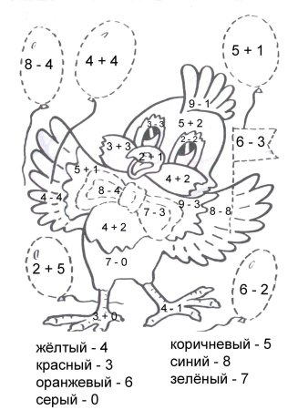 Раскраска задачи для 1 класса
