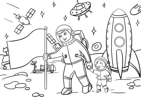 Космос раскраска для детей