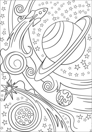 Космос раскраска для детей