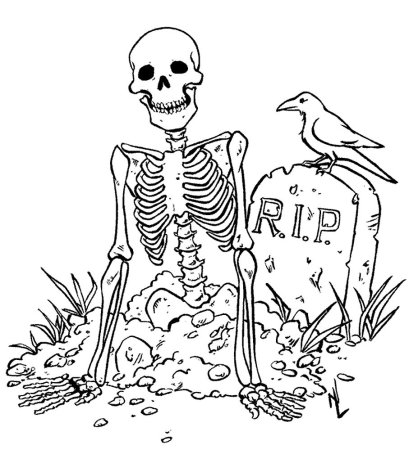 Скелет человека раскраска