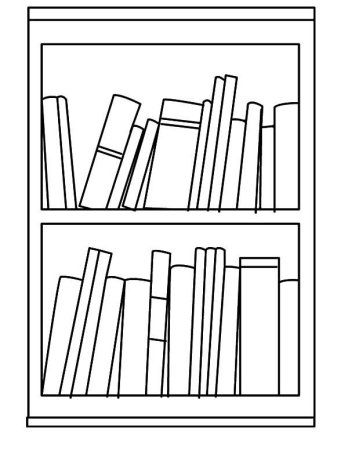 Книжная полка раскраска