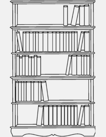 Книжная полка раскраска