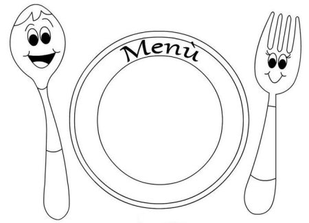 Меню раскраска для детей