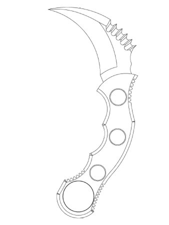 Нож керамбит чертеж а4