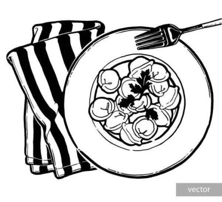 Пельмени раскраска