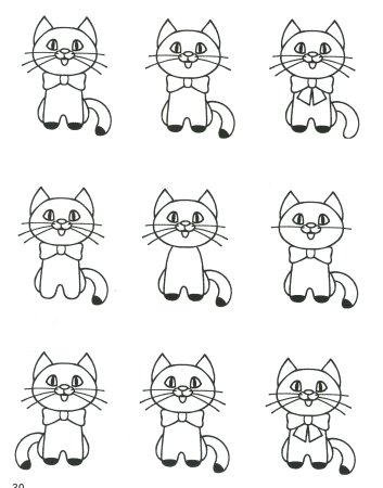Раскраски котики маленькие