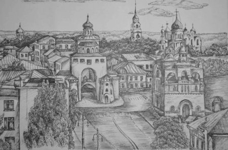 Город Владимир рисунок
