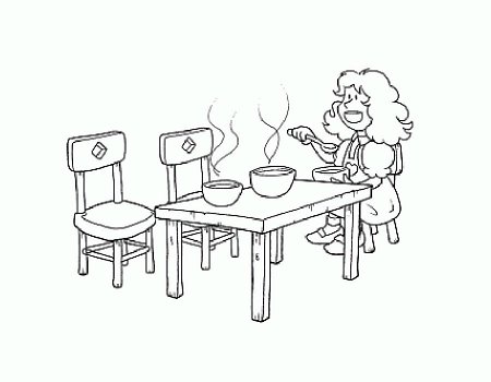 Кухонный стол раскраска