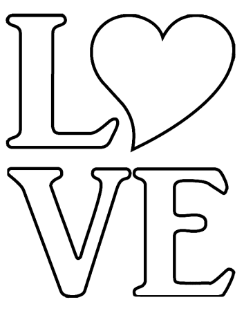 Трафарет Love для вырезания