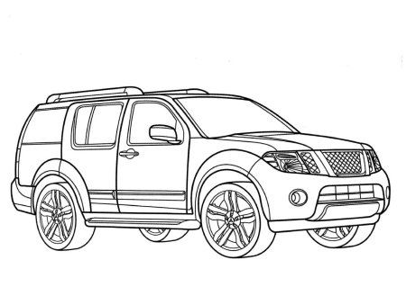 Раскраска машина Nissan Pathfinder