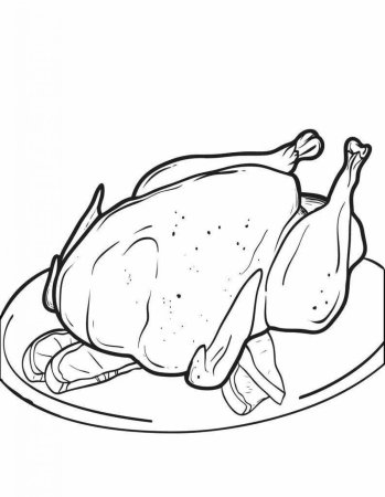 Раскраска курица жареная