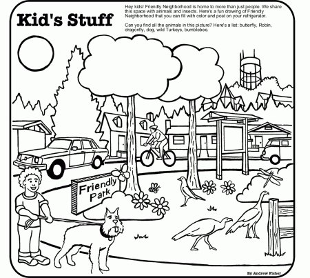 Парк картинка для детей раскраска