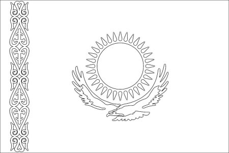 Флаг и герб Казахстана раскраска