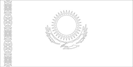 Флаг Казахстана контур