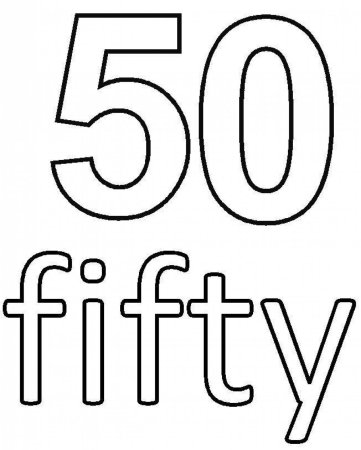 Цифра 50 раскраска