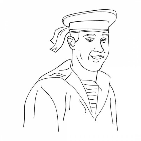 Моряк раскраска для детей