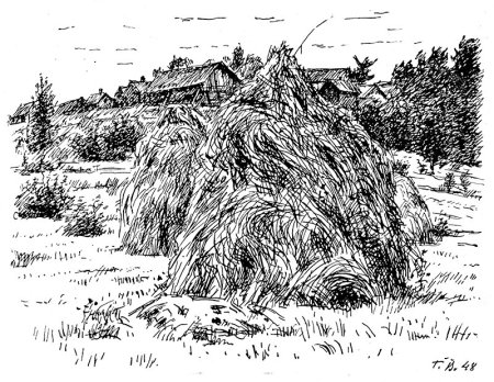 Нарисовать сено