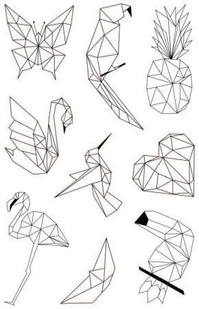 Простые геометрические рисунки животных